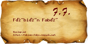 Fábián Fabó névjegykártya